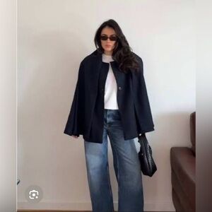 🔥🔥Zara navy blue wool coat